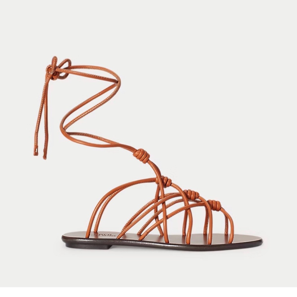 Polo Ralph Lauren Orange Lace-Up Sandals